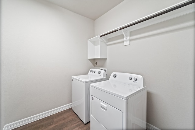 1510 Upland Glen Way, Houston, TX 77043 - laundry room featuring washing machine and clothes dryer and dark wood-style floors
