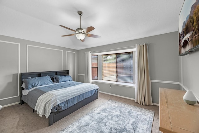 8023 Pine Falls Dr, Houston, TX 77095 - carpeted bedroom featuring ceiling fan and vaulted ceiling