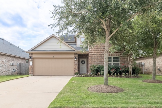 9418 Mcdowell Dr, Richmond, TX 77469 - view of front of property with brick siding, a garage, and driveway