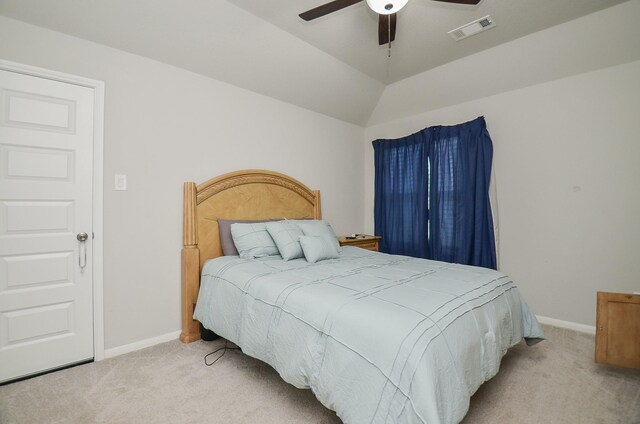 8703 Silver Crest Ln, Missouri City, TX 77459 - bedroom featuring carpet flooring, lofted ceiling, and ceiling fan