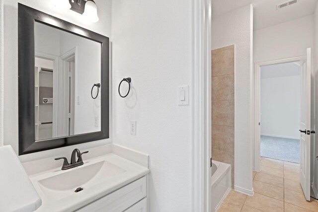 3519 Satton Ranch Ln, Fulshear, TX 77441 - full bathroom featuring vanity, tile patterned floors, and bathtub / shower combination