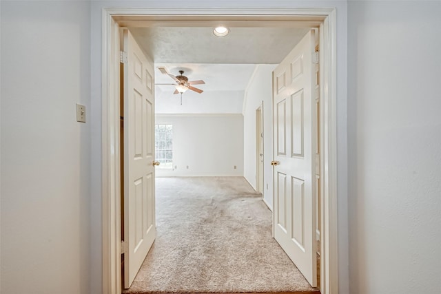 5007 Maple Brook Ln, Kingwood, TX 77345 - hall with carpet floors and baseboards
