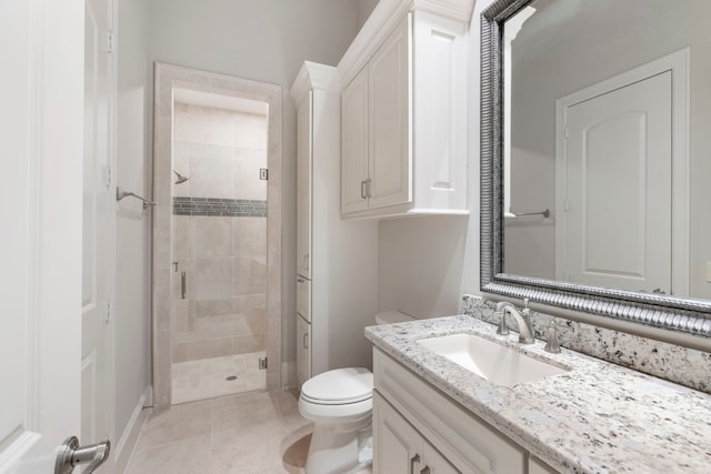 2 N Badger Lodge Cir, The Woodlands, TX 77389 - full bath featuring vanity, a stall shower, and tile patterned flooring