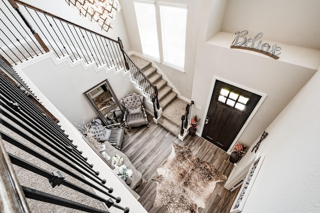 18202 Octavio Frias Trl, Houston, TX 77044 - entryway with stairs and wood finished floors