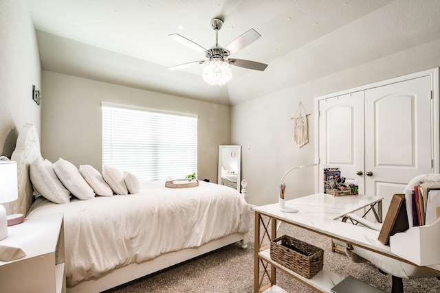 18202 Octavio Frias Trl, Houston, TX 77044 - bedroom featuring carpet floors, a ceiling fan, and a closet