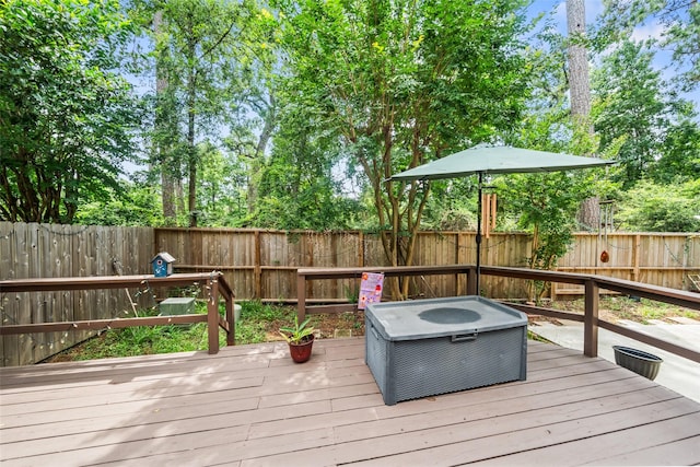 151 Anise Tree Pl, The Woodlands, TX 77382 - deck with a fenced backyard