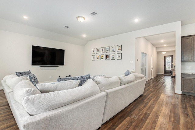 1818 Homewood Point Ln, Rosharon, TX 77583 - living area with dark wood-type flooring and recessed lighting