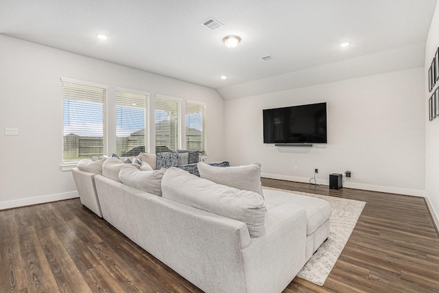 1818 Homewood Point Ln, Rosharon, TX 77583 - living room featuring dark wood-type flooring and recessed lighting