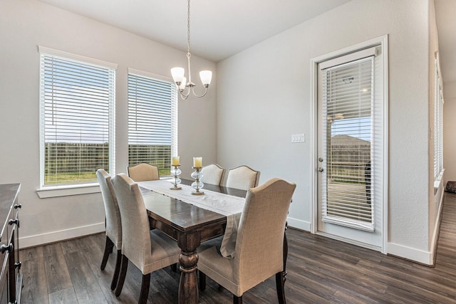 1818 Homewood Point Ln, Rosharon, TX 77583 - dining room featuring dark wood-style floors and a chandelier