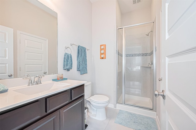 25603 Kearsley Dr, Katy, TX 77494 - full bath with tile patterned floors, a shower stall, and vanity