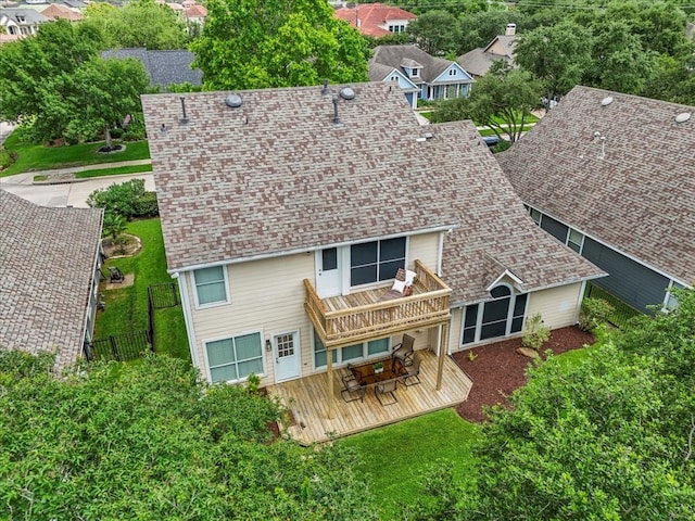 1427 Roaring Springs Ln, Seabrook, TX 77586 - rear view of house featuring a wooden deck