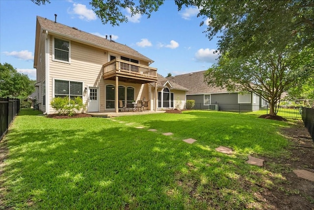 1427 Roaring Springs Ln, Seabrook, TX 77586 - rear view of property with a fenced backyard, a balcony, and a patio