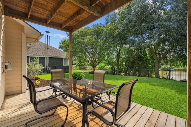 1427 Roaring Springs Ln, Seabrook, TX 77586 - deck featuring outdoor dining area and a fenced backyard