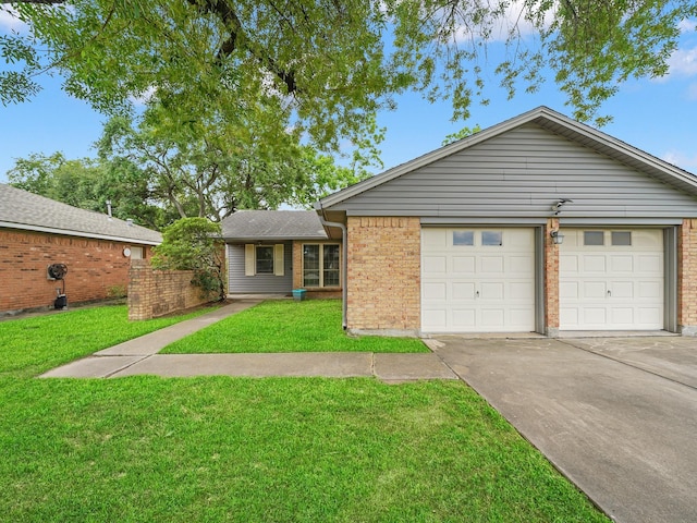 1406 Chippawa Ln, Pasadena, TX 77504 - ranch-style house with concrete driveway, brick siding, and a front lawn