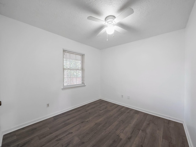 1406 Chippawa Ln, Pasadena, TX 77504 - spare room with dark wood-type flooring, ceiling fan, and a textured ceiling