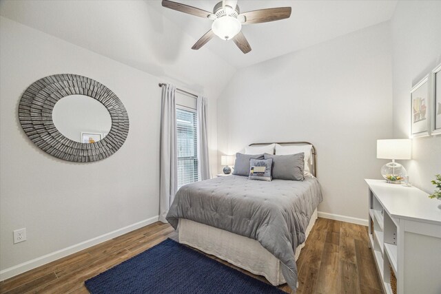 1523 Carson Field Ln, Richmond, TX 77469 - bedroom featuring lofted ceiling, wood finished floors, and ceiling fan
