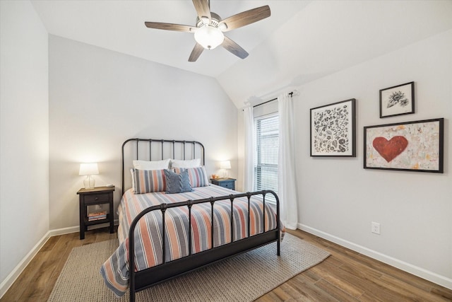 1523 Carson Field Ln, Richmond, TX 77469 - bedroom with wood finished floors, a ceiling fan, and vaulted ceiling