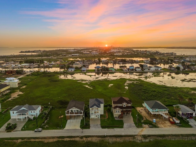 710 93rd St, Galveston, TX 77554 - aerial view at dusk of a water view