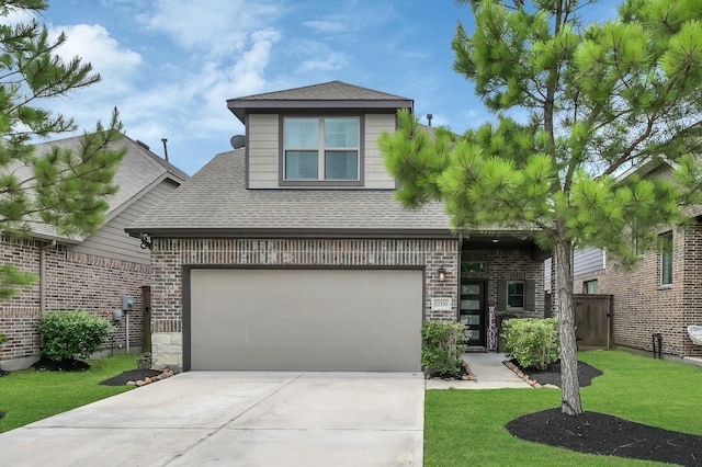 12330 Castano Creek Dr, Humble, TX 77346 - view of front of house featuring roof with shingles, concrete driveway, and brick siding