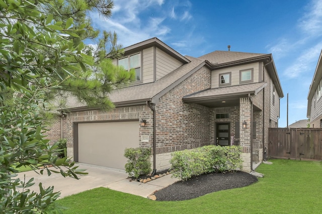 12330 Castano Creek Dr, Humble, TX 77346 - view of front of home with brick siding, a shingled roof, concrete driveway, and an attached garage