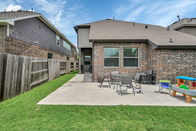 12330 Castano Creek Dr, Humble, TX 77346 - fenced backyard featuring a patio
