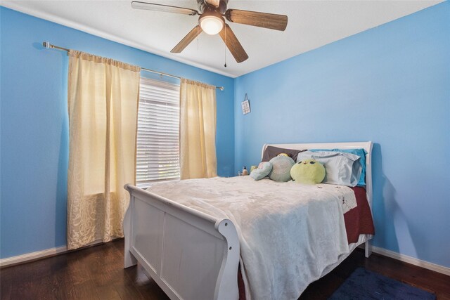 4710 Palm Park Ln, Richmond, TX 77469 - bedroom featuring dark wood-style floors and ceiling fan