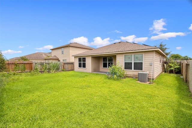 4710 Palm Park Ln, Richmond, TX 77469 - rear view of property featuring a fenced backyard, a patio, and a shingled roof
