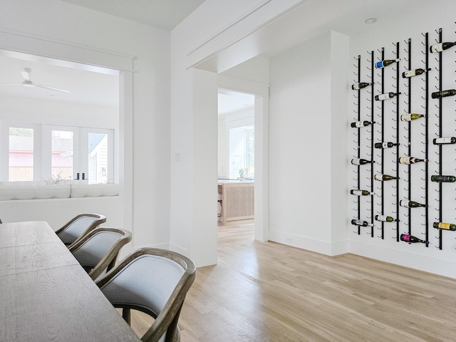 2708 Morrison St, Houston, TX 77009 - office featuring wood finished floors and a ceiling fan