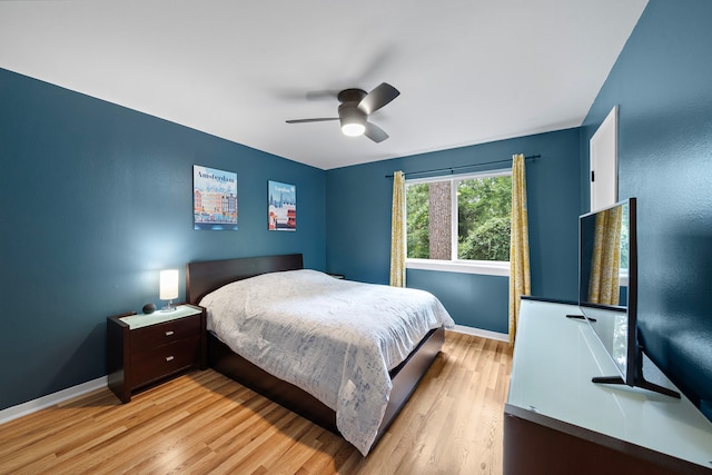 3500 Tangle Brush Dr Unit 28, The Woodlands, TX 77381 - bedroom featuring light wood-type flooring and ceiling fan