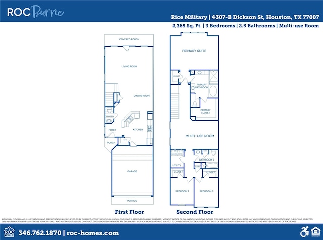 4307B Dickson St, Houston, TX 77007 - view of floor plan / room layout