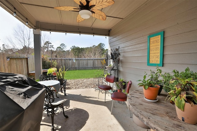 25106 Dickens Dr, Magnolia, TX 77355 - view of patio with a ceiling fan