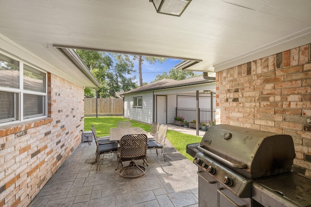 1011 Martin St, Houston, TX 77018 - fenced backyard with outdoor dining area, grilling area, and a patio area