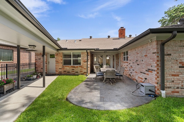 1011 Martin St, Houston, TX 77018 - view of patio / terrace featuring outdoor dining space and french doors