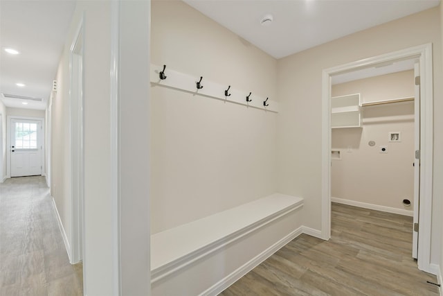 405 3rd St, Hempstead, TX 77445 - mudroom featuring light wood finished floors and recessed lighting
