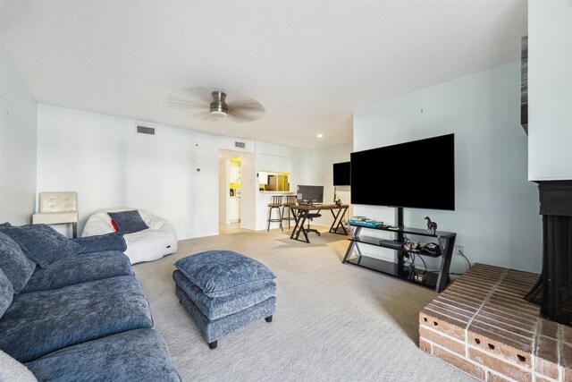 4001 E Nasa Rd Unit 118, Seabrook, TX 77586 - living area with carpet floors and ceiling fan