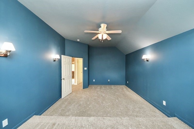 30103 Canyon Branch Ct, Spring, TX 77386 - unfurnished bedroom featuring carpet floors, vaulted ceiling, and ceiling fan