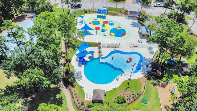 30103 Canyon Branch Ct, Spring, TX 77386 - drone / aerial view of a pool area