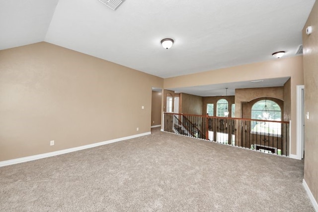 30103 Canyon Branch Ct, Spring, TX 77386 - unfurnished room featuring carpet floors and vaulted ceiling