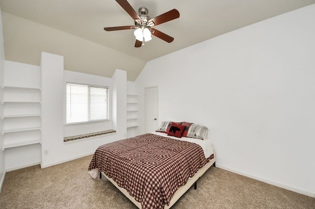 30103 Canyon Branch Ct, Spring, TX 77386 - carpeted bedroom with vaulted ceiling and ceiling fan