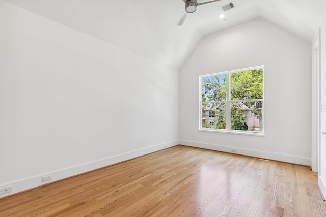 5216 Chestnut St, Bellaire, TX 77401 - additional living space with light wood finished floors, vaulted ceiling, and ceiling fan