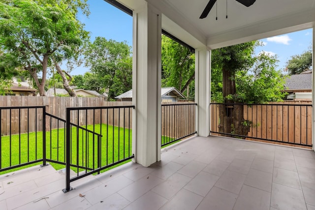 5216 Chestnut St, Bellaire, TX 77401 - view of patio with a ceiling fan