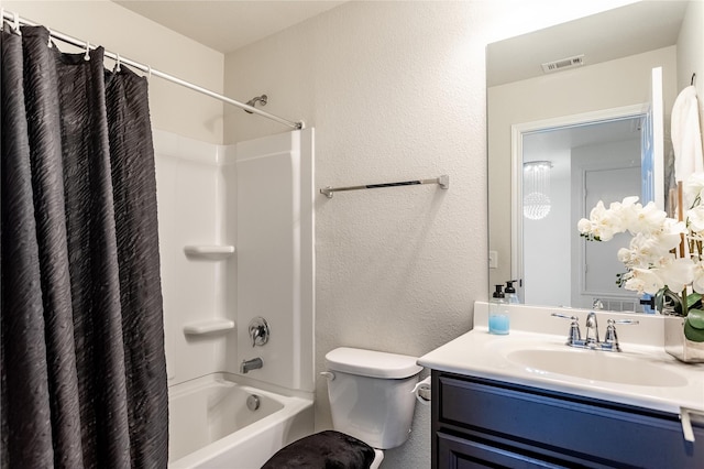 15903 Smithland Dr, Houston, TX 77084 - bathroom featuring vanity, shower / bath combination with curtain, and a textured wall