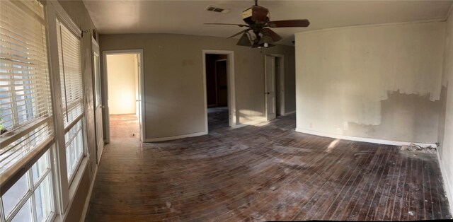 107 Russell St, Liberty Hill, TX 78642 - spare room featuring dark wood finished floors and ceiling fan
