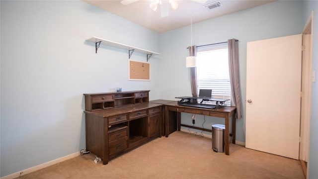 18527 Grove Brook Ln, Cypress, TX 77429 - office with light colored carpet and a ceiling fan