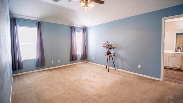 18527 Grove Brook Ln, Cypress, TX 77429 - carpeted spare room with a ceiling fan, plenty of natural light, and vaulted ceiling