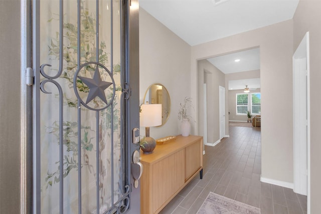 31319 Mallet Cv, Fulshear, TX 77441 - foyer entrance with baseboards and ceiling fan