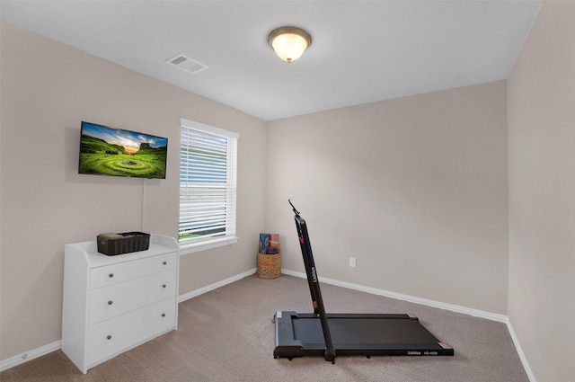 31319 Mallet Cv, Fulshear, TX 77441 - workout room with baseboards and light carpet