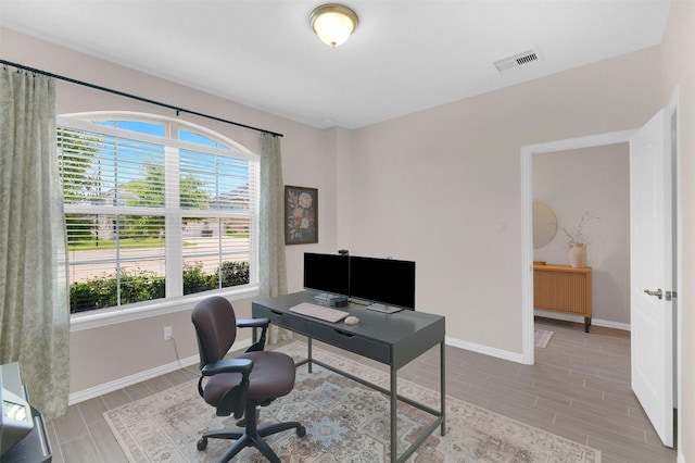 31319 Mallet Cv, Fulshear, TX 77441 - office featuring healthy amount of natural light and wood tiled floors