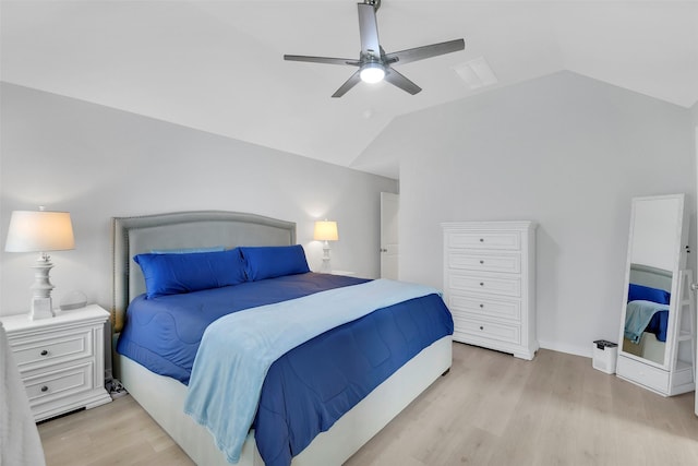 16634 Lake Austin St, Cypress, TX 77433 - bedroom with wood finished floors, lofted ceiling, and a ceiling fan