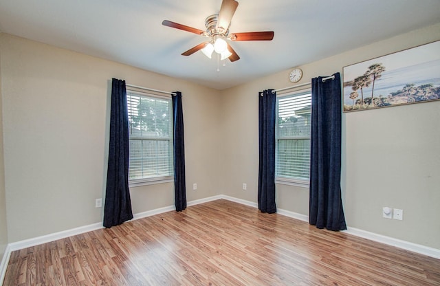 5409 Gold St, Houston, TX 77026 - spare room with light wood-style floors, healthy amount of natural light, and a ceiling fan